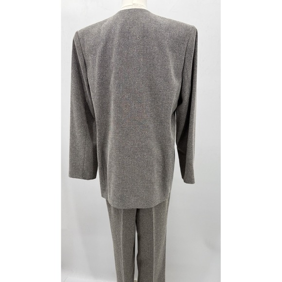 Alfred Dunner 3Pc Petite 12 USA Blazer Skirt Pants Textured 2-Tone Classic VTG - Picture 3 of 16